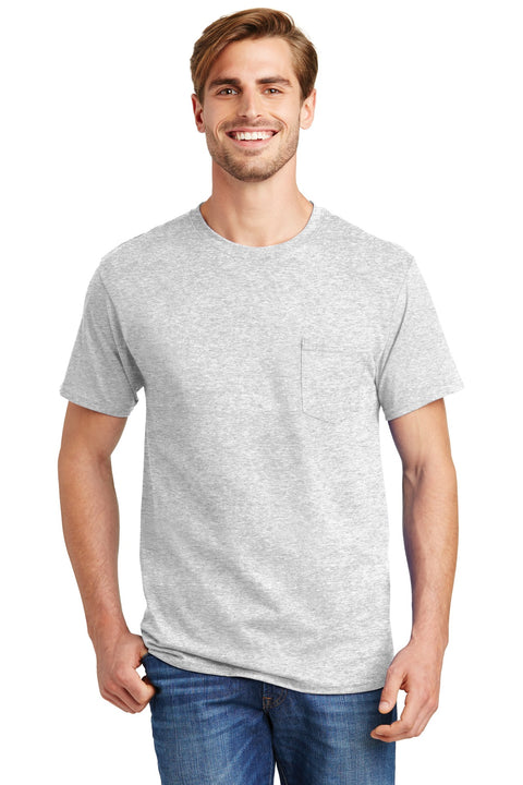 Hanes ® - Authentic 100% Cotton T-Shirt with Pocket. 5590