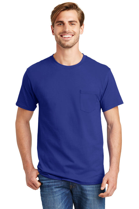 Hanes ® - Authentic 100% Cotton T-Shirt with Pocket. 5590