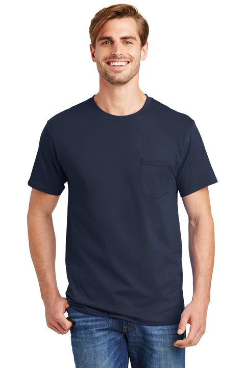 Hanes ® - Authentic 100% Cotton T-Shirt with Pocket. 5590