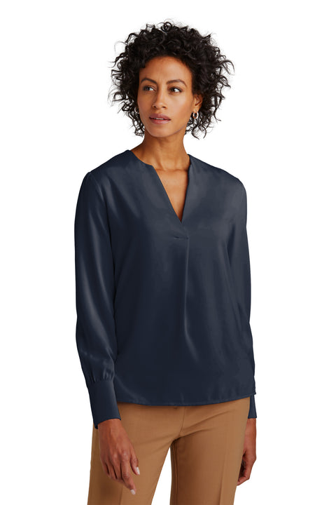 Brooks Brothers ® Women's Open-Neck Satin Blouse BB18009