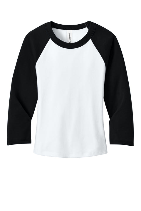 BELLA+CANVAS® Women's Micro Rib 3/4 Raglan Baby Tee BC1200