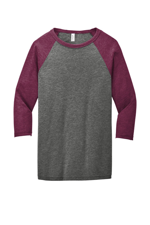 BELLA+CANVAS ® Unisex 3/4-Sleeve Baseball Tee. BC3200
