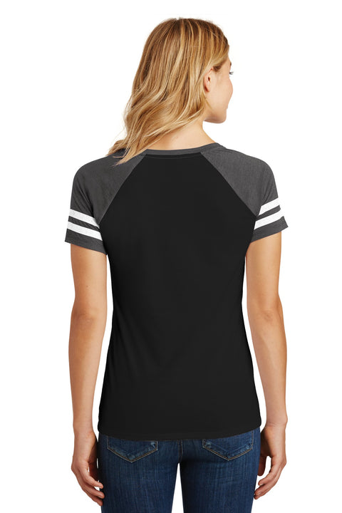 District ® Women's Game V-Neck Tee. DM476