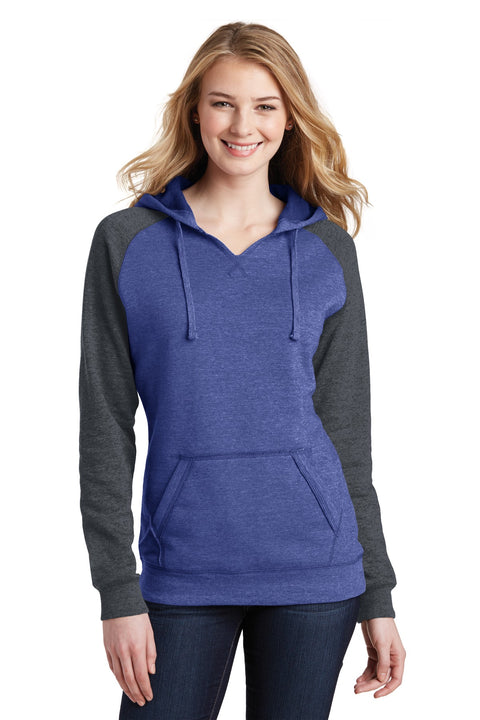 District® Women's Lightweight Fleece Raglan Hoodie. DT296