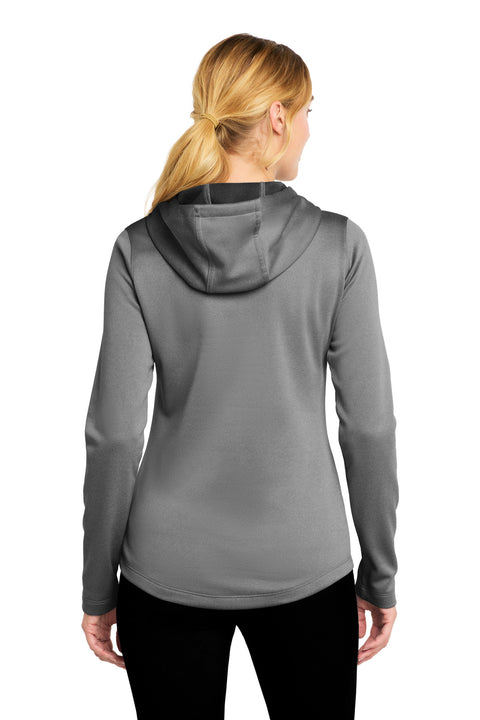 Sport-Tek ® Women's PosiCharge ® Sport-Wick ® Heather Fleece Hooded Pullover. LST264