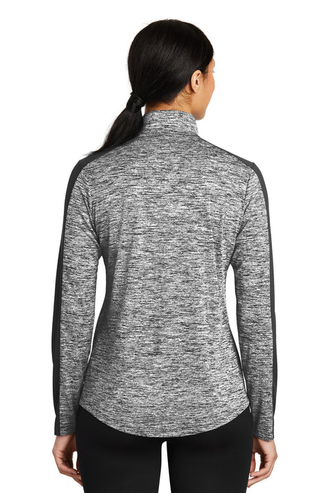 Sport-Tek® Women's PosiCharge® Electric Heather Colorblock 1/4-Zip Pullover. LST397