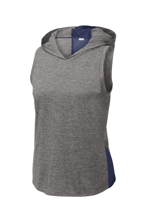 Sport-Tek ® Women's PosiCharge ® Tri-Blend Wicking Draft Hoodie Tank. LST410