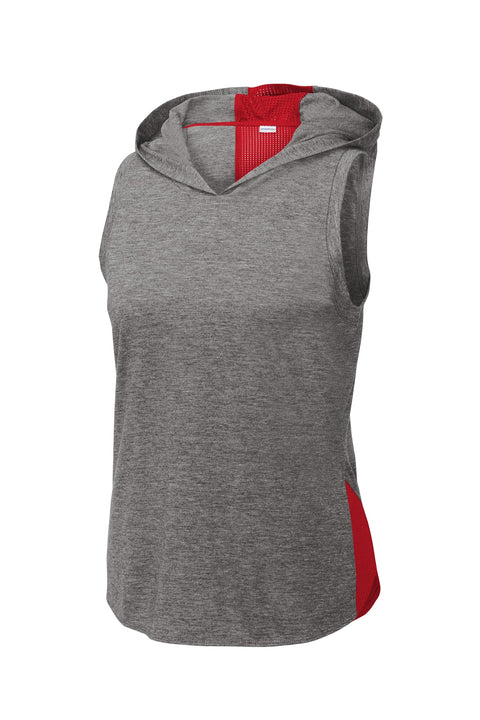 Sport-Tek ® Women's PosiCharge ® Tri-Blend Wicking Draft Hoodie Tank. LST410