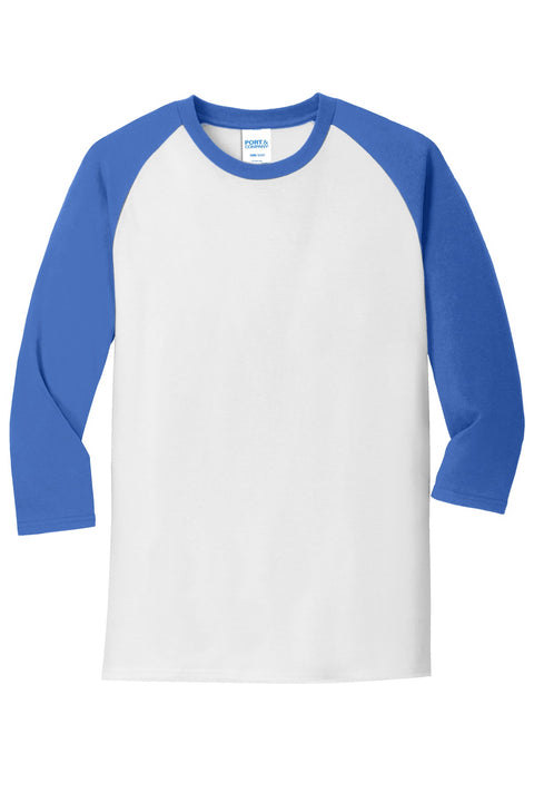 Port & Co™ Core Blend 3/4-Sleeve Raglan Tee. PC55RS
