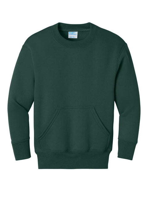 Port & Co™ Youth Core Fleece Crewneck Pocket Sweatshirt PC78YPKT