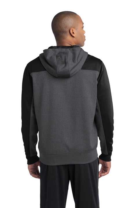 Sport-Tek® Tech Fleece Colorblock 1/4-Zip Hooded Sweatshirt. ST249