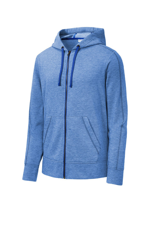 Sport-Tek ® PosiCharge ® Tri-Blend Wicking Fleece Full-Zip Hooded Jacket ST293