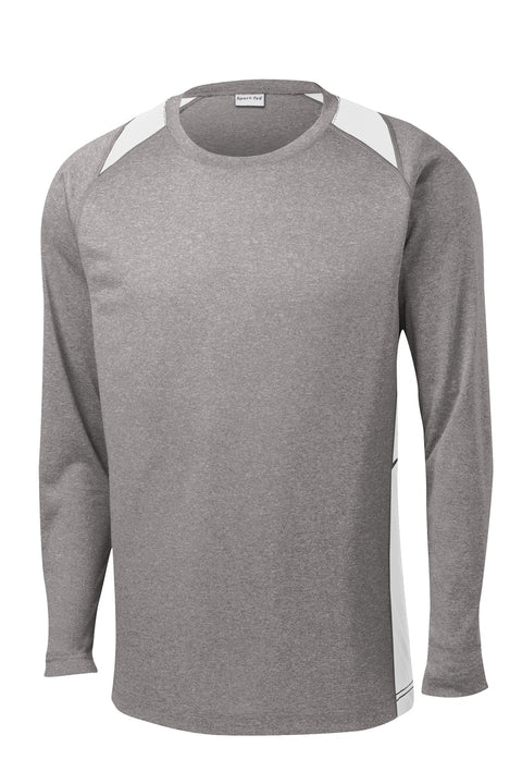 Sport-Tek® Long Sleeve Heather Colorblock Contender™ Tee. ST361LS