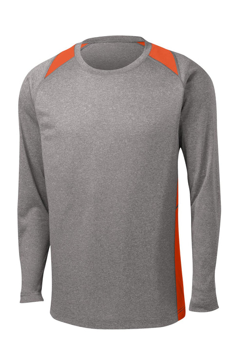 Sport-Tek® Long Sleeve Heather Colorblock Contender™ Tee. ST361LS