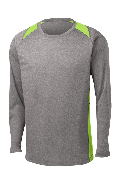 Sport-Tek® Long Sleeve Heather Colorblock Contender™ Tee. ST361LS