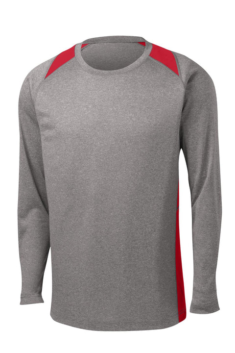 Sport-Tek® Long Sleeve Heather Colorblock Contender™ Tee. ST361LS