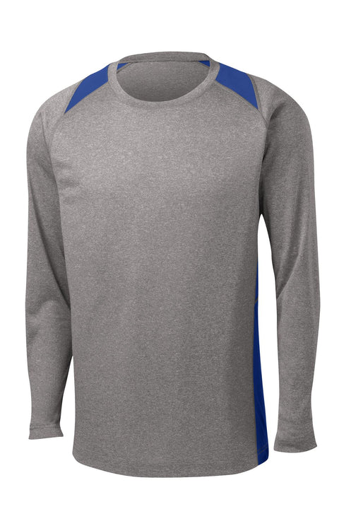 Sport-Tek® Long Sleeve Heather Colorblock Contender™ Tee. ST361LS