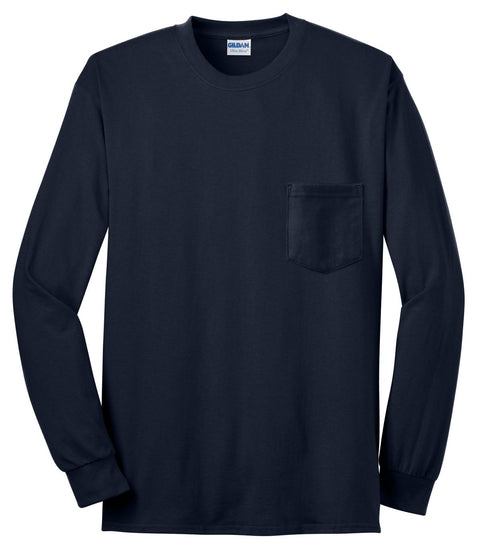 Gildan® - Ultra Cotton® 100% US Cotton Long Sleeve T-Shirt with Pocket.  2410