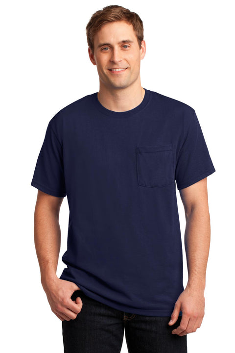Jerzees ®  -  Dri-Power ®  50/50 Cotton/Poly Pocket T-Shirt.  29MP - [Navy]