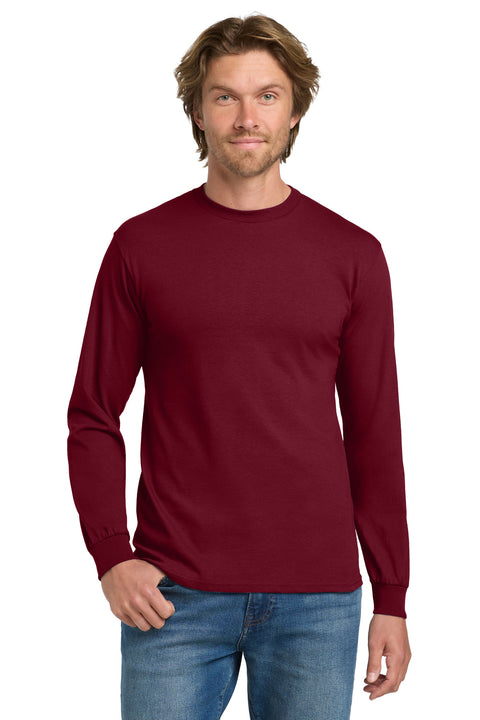 Gildan ®  - Heavy Cotton ™  100% Cotton Long Sleeve T-Shirt.  5400 - [Cardinal Red]