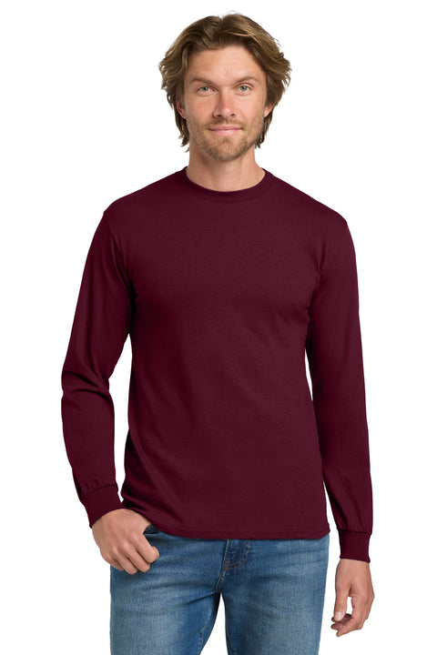Gildan ®  - Heavy Cotton ™  100% Cotton Long Sleeve T-Shirt.  5400 - [Maroon]