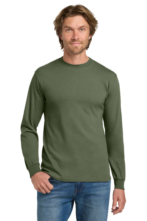 Gildan ®  - Heavy Cotton ™  100% Cotton Long Sleeve T-Shirt.  5400 - [Military Green]