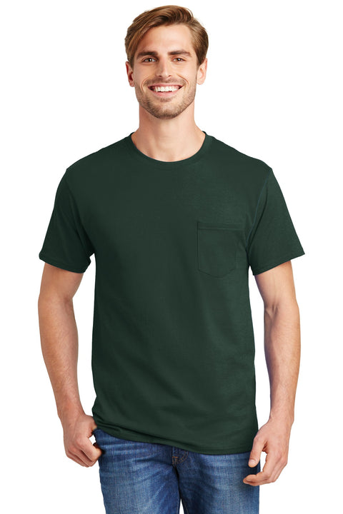 Hanes ®  - Authentic 100%  Cotton T-Shirt with Pocket.  5590