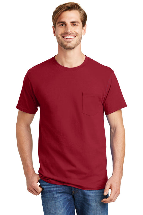 Hanes ®  - Authentic 100%  Cotton T-Shirt with Pocket.  5590