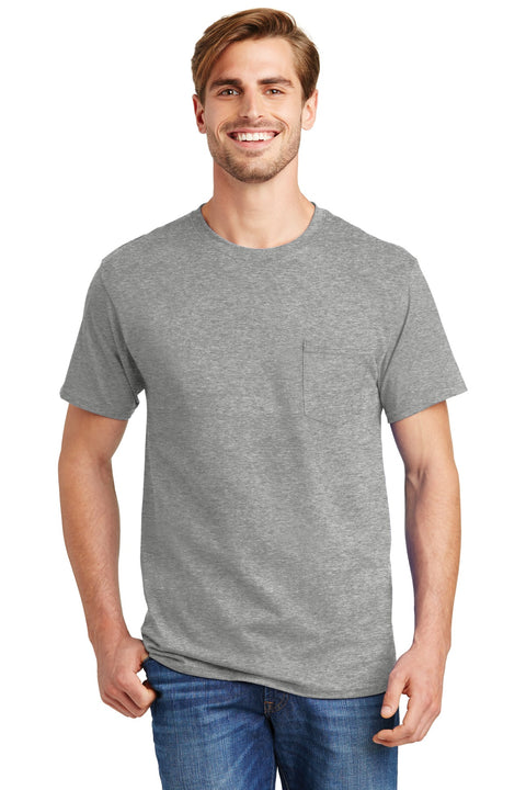 Hanes ®  - Authentic 100%  Cotton T-Shirt with Pocket.  5590