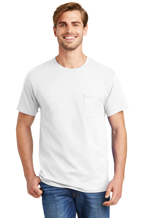 Hanes ®  - Authentic 100%  Cotton T-Shirt with Pocket.  5590