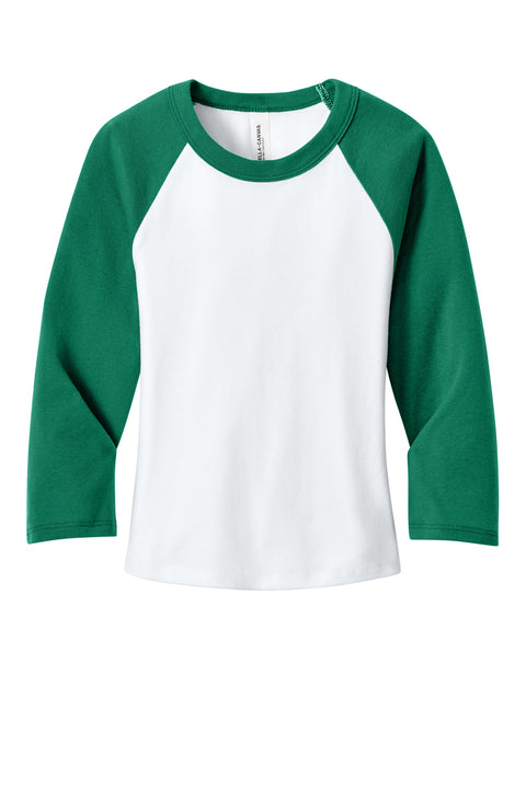BELLA+CANVAS® Women's Micro Rib 3/4 Raglan Baby Tee BC1200