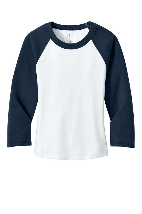 BELLA+CANVAS® Women's Micro Rib 3/4 Raglan Baby Tee BC1200