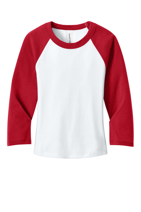 BELLA+CANVAS® Women's Micro Rib 3/4 Raglan Baby Tee BC1200
