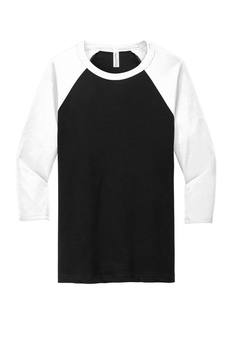 BELLA+CANVAS ® Unisex 3/4-Sleeve Baseball Tee. BC3200