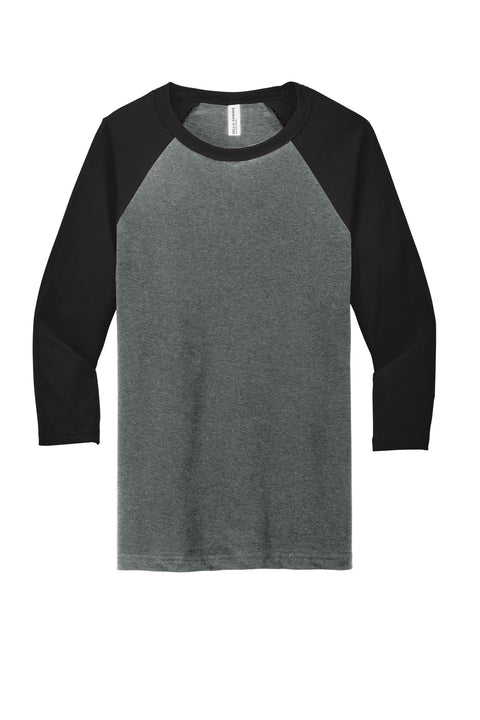 BELLA+CANVAS ® Unisex 3/4-Sleeve Baseball Tee. BC3200