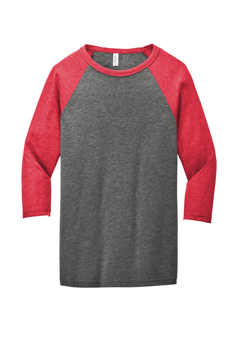BELLA+CANVAS ® Unisex 3/4-Sleeve Baseball Tee. BC3200