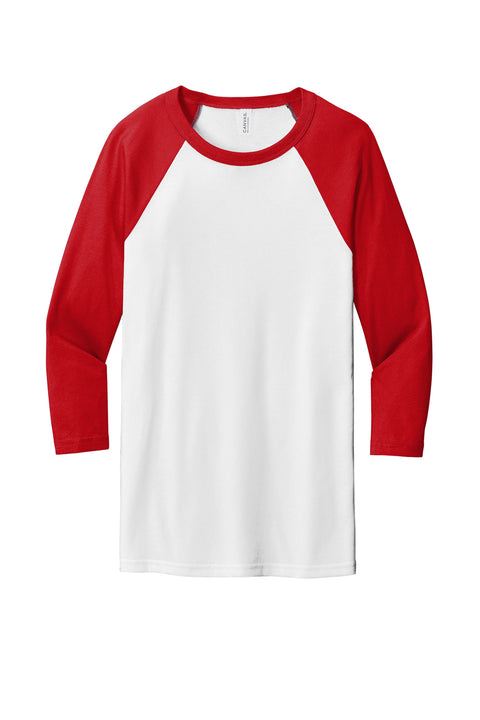 BELLA+CANVAS ® Unisex 3/4-Sleeve Baseball Tee. BC3200