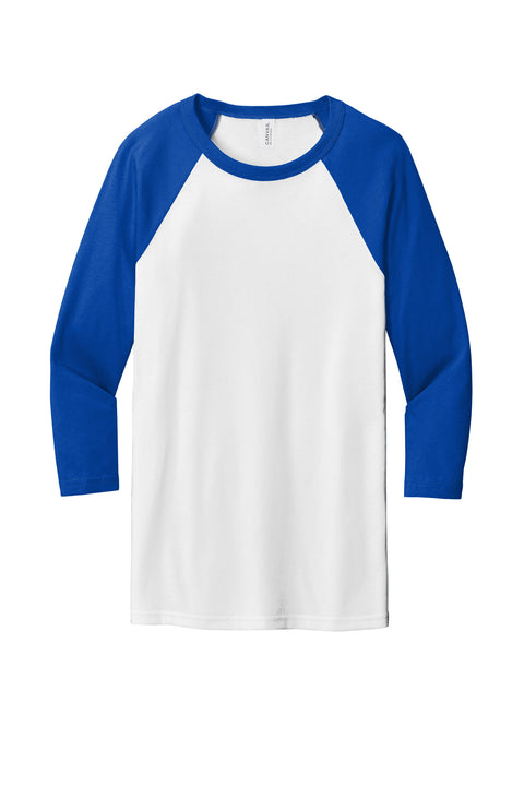 BELLA+CANVAS ® Unisex 3/4-Sleeve Baseball Tee. BC3200