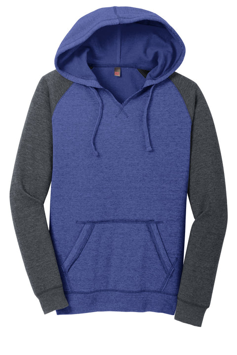 District® Women's Lightweight Fleece Raglan Hoodie.  DT296