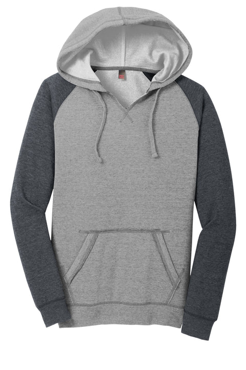 District® Women's Lightweight Fleece Raglan Hoodie.  DT296