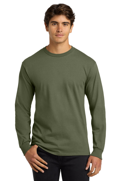 Gildan ®  - Ultra Cotton ®  100% US Cotton Long Sleeve T-Shirt.  G2400 - [Military Green]