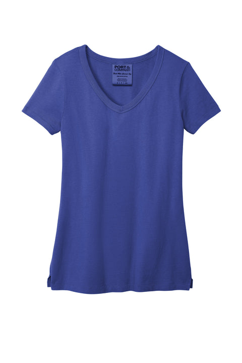 Port & Co™ Women's Beach Wash® Garment-Dyed V-Neck Tee LPC099V