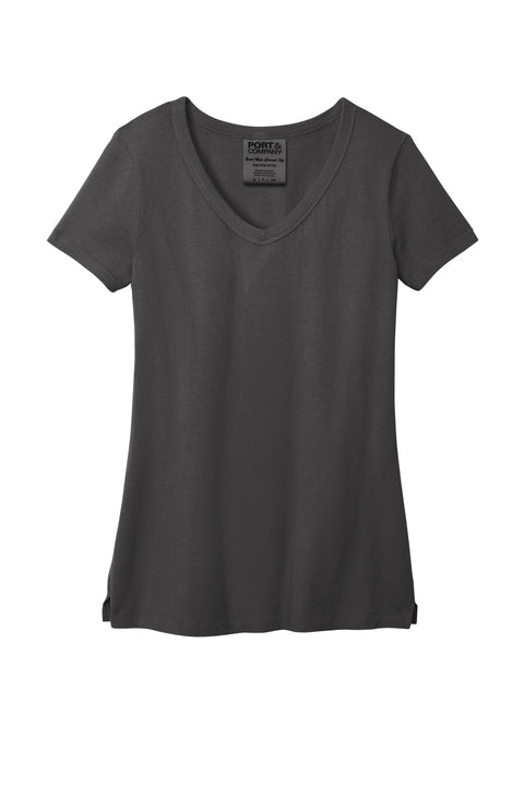 Port & Co™ Women's Beach Wash® Garment-Dyed V-Neck Tee LPC099V