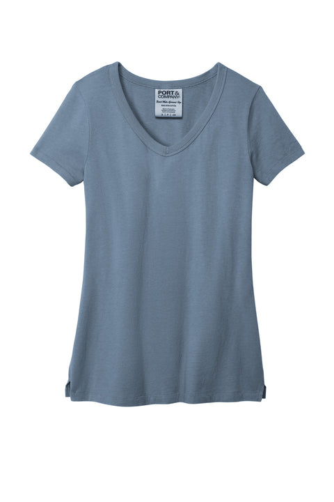 Port & Co™ Women's Beach Wash® Garment-Dyed V-Neck Tee LPC099V