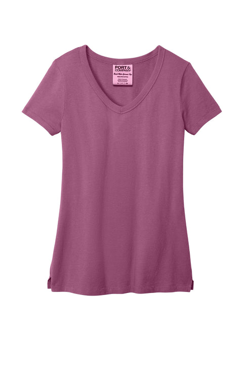 Port & Co™ Women's Beach Wash® Garment-Dyed V-Neck Tee LPC099V