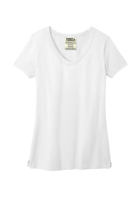 Port & Co™ Women's Beach Wash® Garment-Dyed V-Neck Tee LPC099V