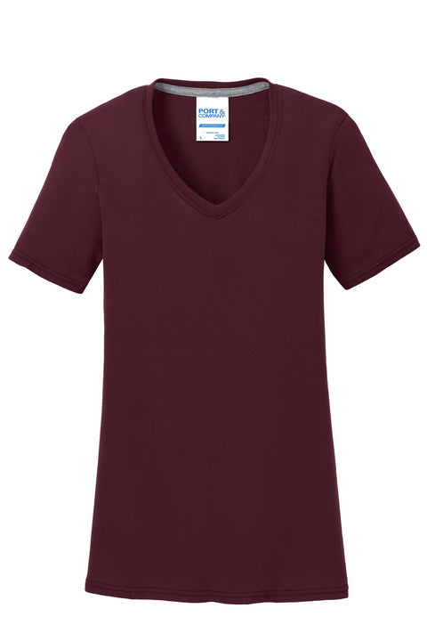 Port & Co™ Women's Performance Blend V-Neck Tee. LPC381V