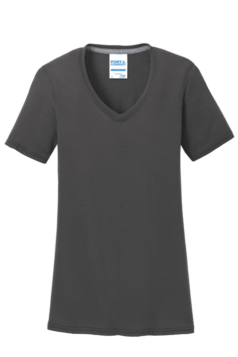 Port & Co™ Women's Performance Blend V-Neck Tee. LPC381V