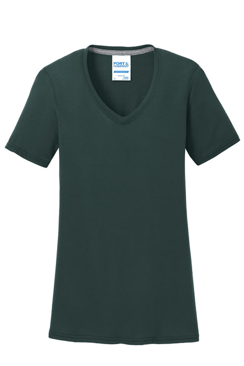 Port & Co™ Women's Performance Blend V-Neck Tee. LPC381V
