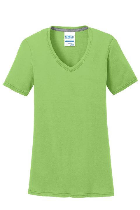 Port & Co™ Women's Performance Blend V-Neck Tee. LPC381V